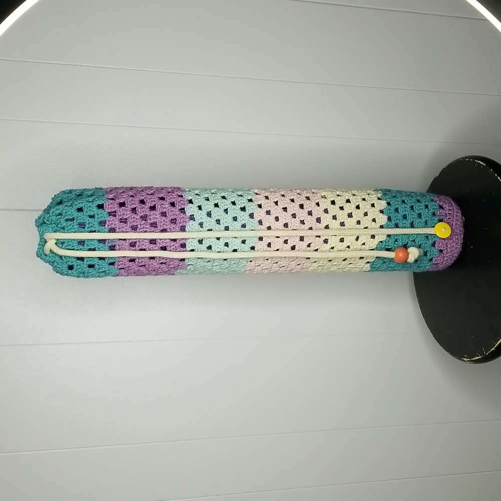 Yoga Mat Bag Hand Crafted Crochet  Purple Teal Pink White Mint Granny